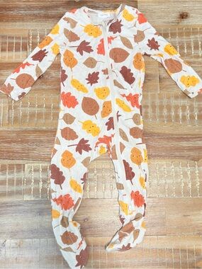 Angel Dear fall leaves footie bamboo zippy pajamas 9-12m